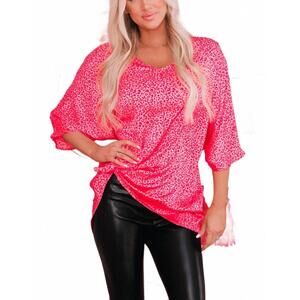 NEW FULL TIME PURCHASE sasha leopard top in pink